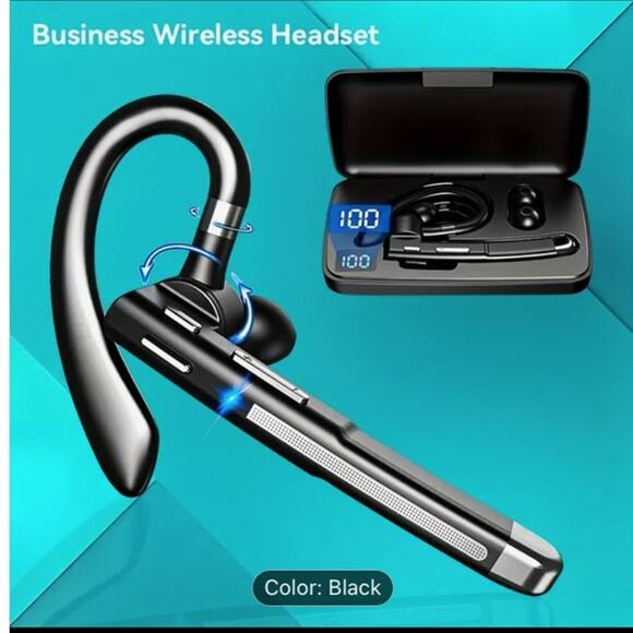 NWT ~ Wireless Headset ~ Siri ~ Mute~ Long Battery Life~ Bluetooth ~Noise Cancel - Picture 1 of 11